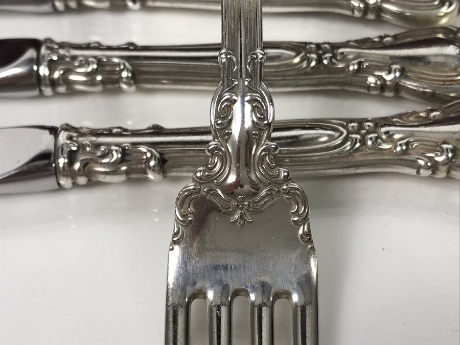 Sterling Silver Gorham Flatware Set With Sterling Serving Pieces In Wooden Silver Storage Chest