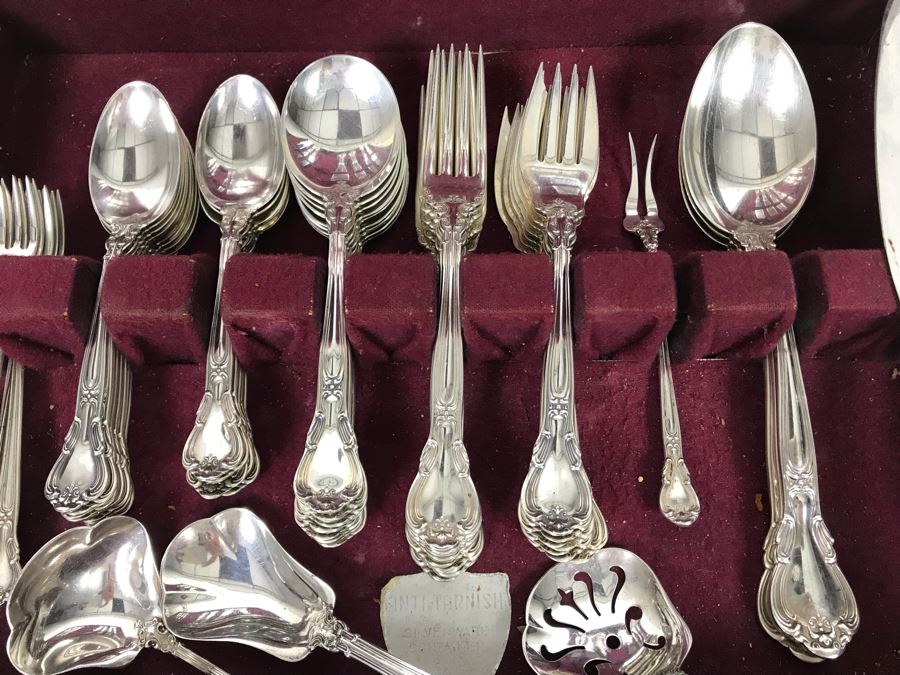 Sterling Silver Gorham Flatware Set With Sterling Serving Pieces In Wooden Silver Storage Chest (Sterling Weight: 1,851g, Silver Value: $1,462) (Total Replacement Retail Value: $8,451) - See Listing For Details [Photo 5]