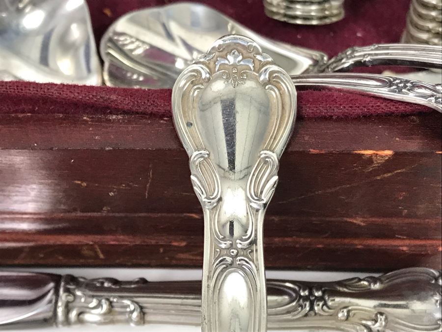 Sterling Silver Gorham Flatware Set With Sterling Serving Pieces In Wooden Silver Storage Chest (Sterling Weight: 1,851g, Silver Value: $1,462) (Total Replacement Retail Value: $8,451) - See Listing For Details [Photo 18]