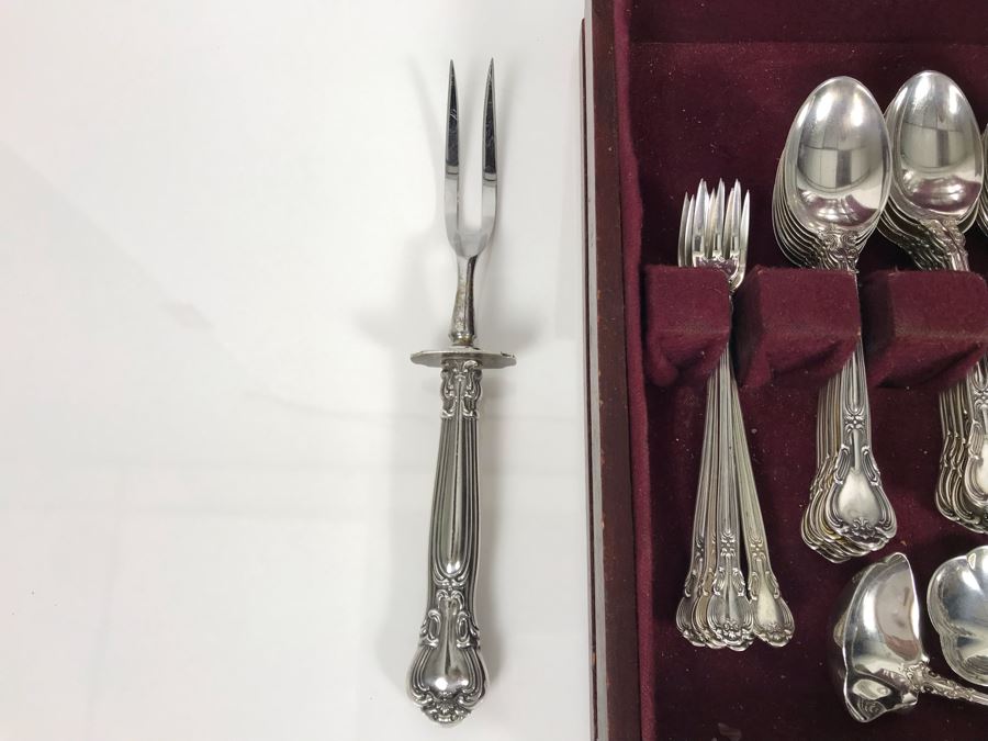 Sterling Silver Gorham Flatware Set With Sterling Serving Pieces In Wooden Silver Storage Chest (Sterling Weight: 1,851g, Silver Value: $1,462) (Total Replacement Retail Value: $8,451) - See Listing For Details [Photo 10]