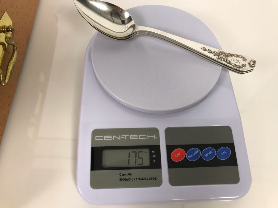 Antique Sterling Silver Flatware Set With Silverware Chest - Madam Jumel Pattern 1909 Patent By Whiting Manufacturing Co (Sterling Weight: 1,694g, Silver Value: $1,338) (Total Replacement Retail Value: $2,686) - See Listing For Details [Photo 23]