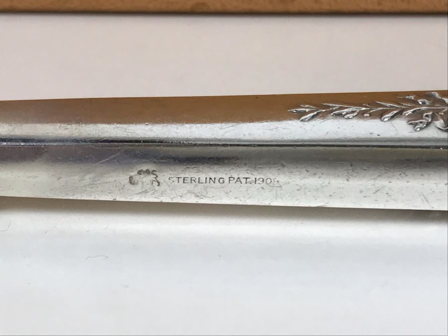 Antique Sterling Silver Flatware Set With Silverware Chest - Madam Jumel Pattern 1909 Patent By Whiting Manufacturing Co (Sterling Weight: 1,694g, Silver Value: $1,338) (Total Replacement Retail Value: $2,686) - See Listing For Details [Photo 15]