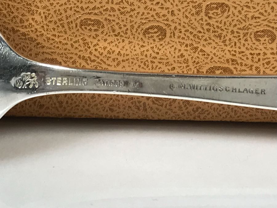 Antique Sterling Silver Flatware Set With Silverware Chest - Madam Jumel Pattern 1909 Patent By Whiting Manufacturing Co (Sterling Weight: 1,694g, Silver Value: $1,338) (Total Replacement Retail Value: $2,686) - See Listing For Details [Photo 12]