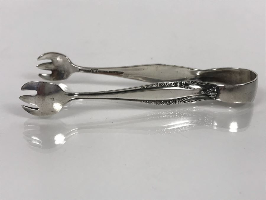 Vintage Sterling Silver Wallace Sugar Cube Tongs (Sterling Weight: 22g, Silver Value: $17) [Photo 1]