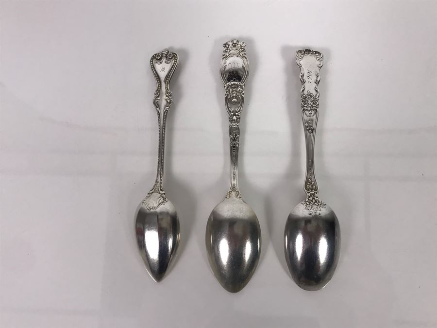 (3) Ornate Sterling Silver Spoons (Sterling Weight: 82g, Silver Value: $64) [Photo 9]