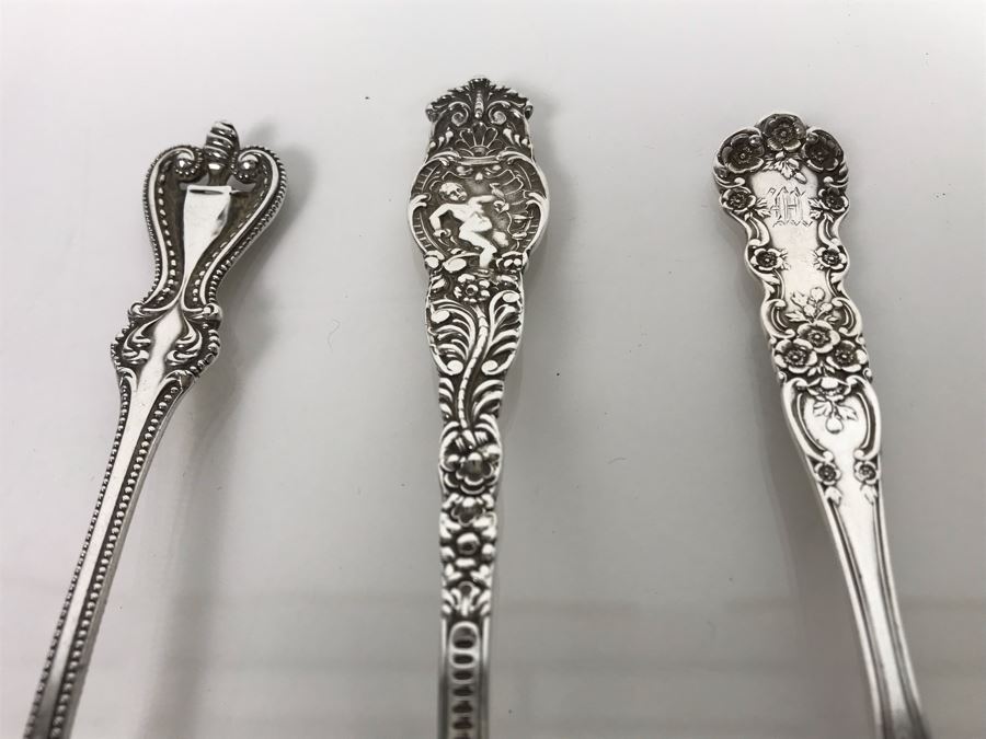 (3) Ornate Sterling Silver Spoons (Sterling Weight: 82g, Silver Value: $64) [Photo 8]