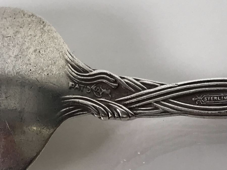 (7) Ornate Antique Art Nouveau Sterling Silver Spoons (Sterling Weight: 129g, Silver Value: $101) [Photo 22]