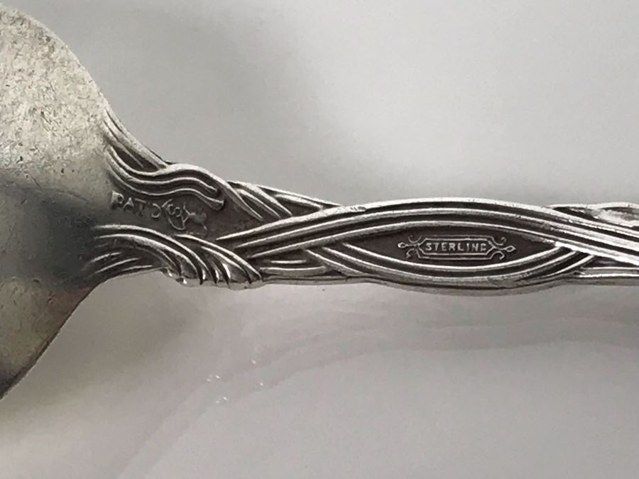 (7) Ornate Antique Art Nouveau Sterling Silver Spoons (Sterling Weight: 129g, Silver Value: $101) [Photo 21]
