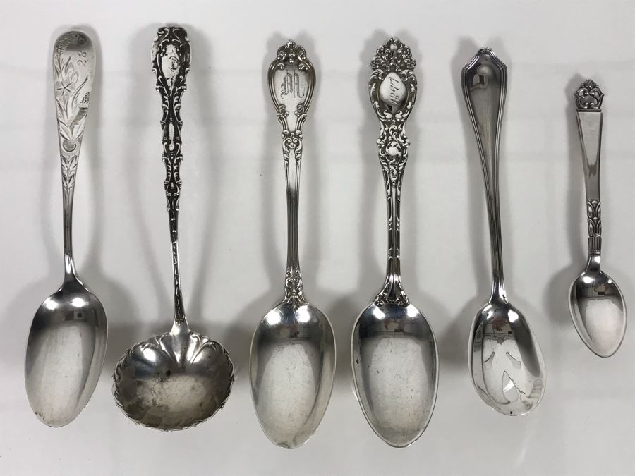 (6) Antique Vintage Sterling Silver Spoons (Sterling Weight: 119g, Silver Value: $94) [Photo 2]