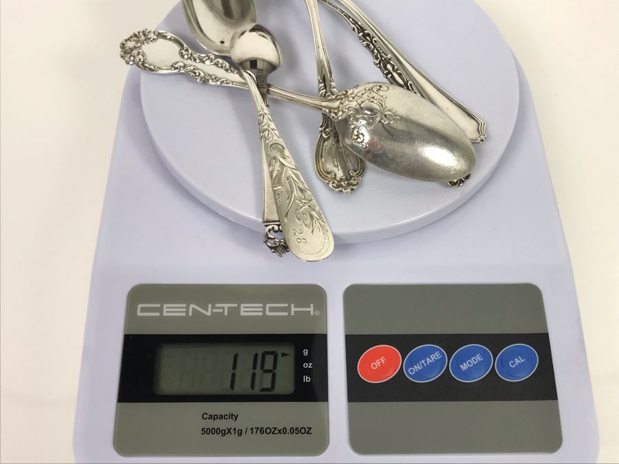 (6) Antique Vintage Sterling Silver Spoons (Sterling Weight: 119g, Silver Value: $94) [Photo 16]