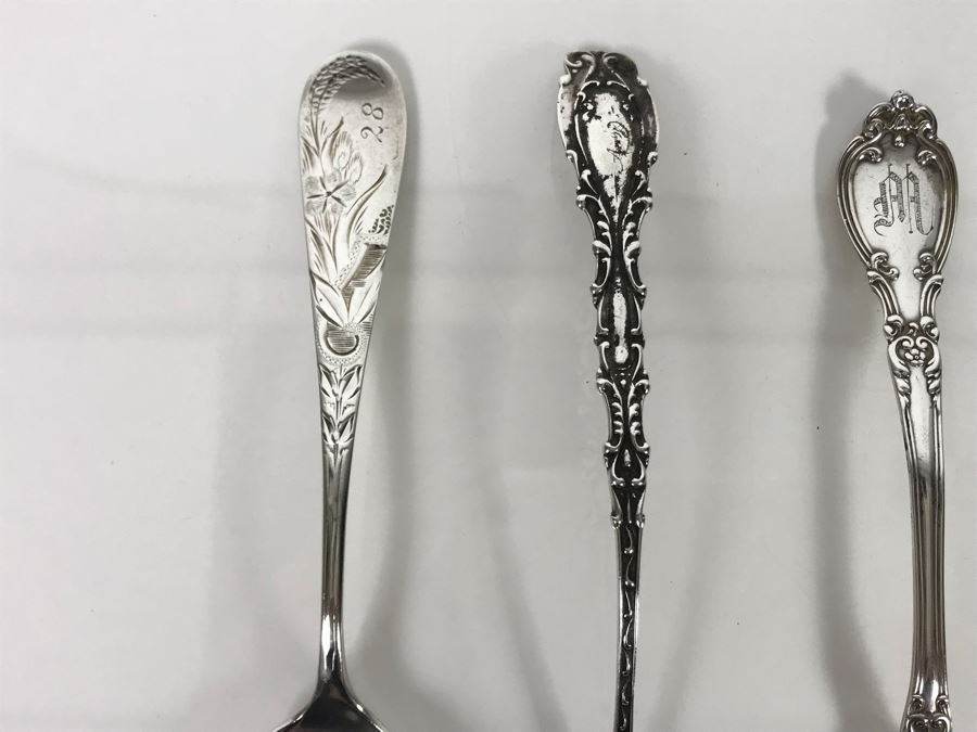 (6) Antique Vintage Sterling Silver Spoons (Sterling Weight 119g