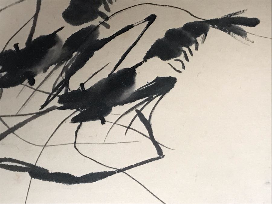 Framed Original Signed Chinese Ink Drawing Of Crawfish 10 X 8.5 (San Juan Capistrano Estate) [Photo 8]