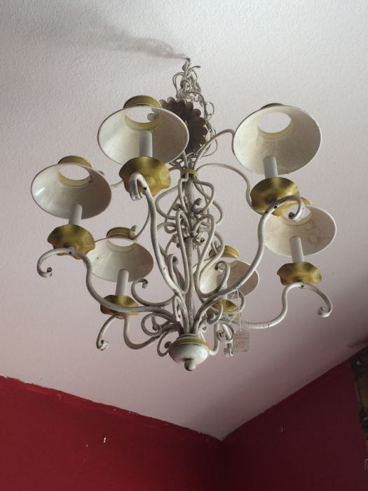 White and Yellow Italian Light Fixture
