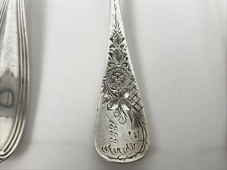 (2) Vintage Sterling Silver Forks And (1) Sterling Silver Knife (Sterling Weight: 100g, Silver Price: $79) [Photo 3]