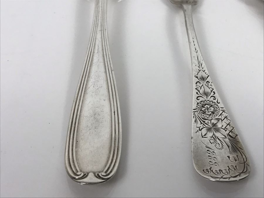 (2) Vintage Sterling Silver Forks And (1) Sterling Silver Knife (Sterling Weight: 100g, Silver Price: $79) [Photo 5]