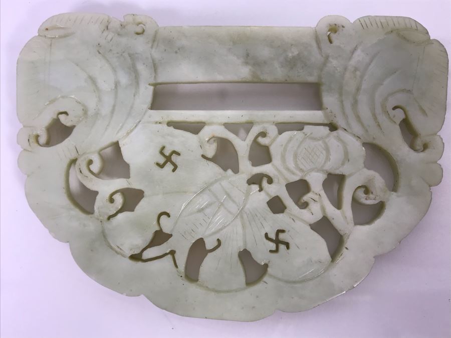 Vintage Carved Jade Jadeite Pendant From Former Miss Texas 4 X 2.75 [Photo 8]