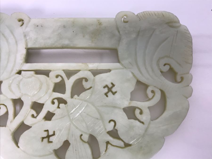 Vintage Carved Jade Jadeite Pendant From Former Miss Texas 4 X 2.75 [Photo 6]
