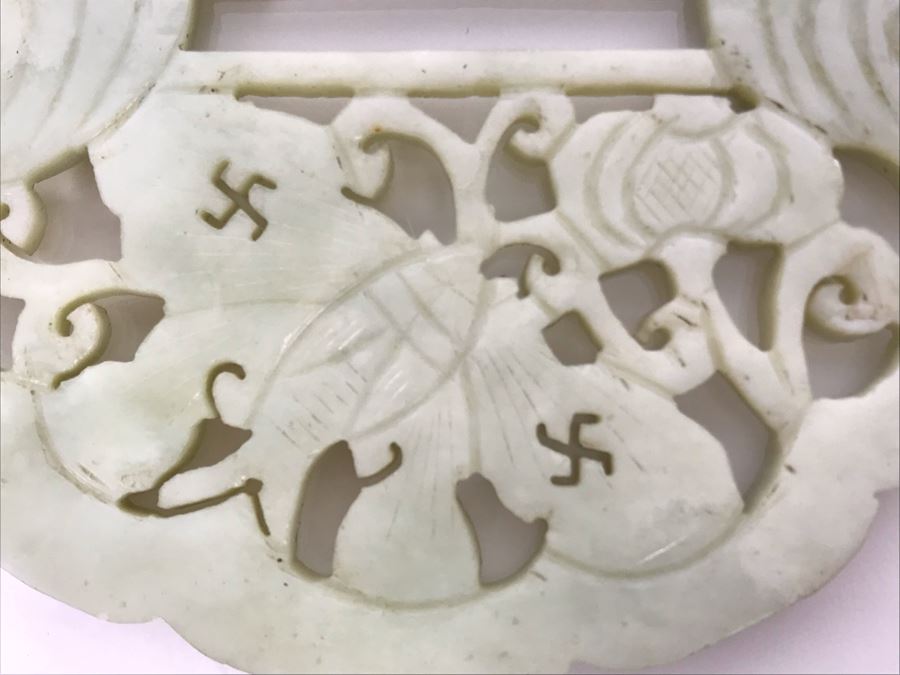 Vintage Carved Jade Jadeite Pendant From Former Miss Texas 4 X 2.75 [Photo 9]