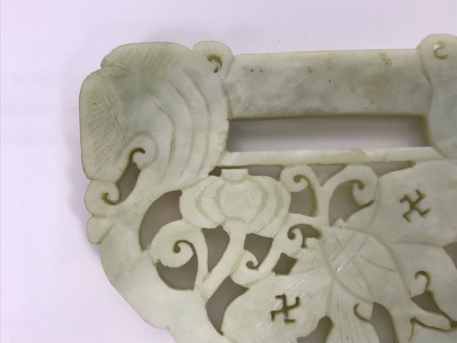 Vintage Carved Jade Jadeite Pendant From Former Miss Texas 4 X 2.75 [Photo 5]
