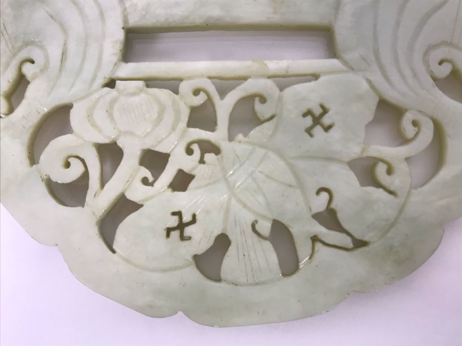 Vintage Carved Jade Jadeite Pendant From Former Miss Texas 4 X 2.75 [Photo 4]