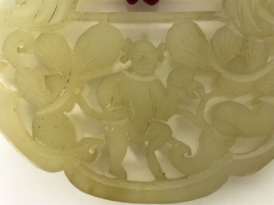 Vintage Carved Jade Jadeite Pendant Necklace From Former Miss Texas 3.5 X 2.5 [Photo 5]