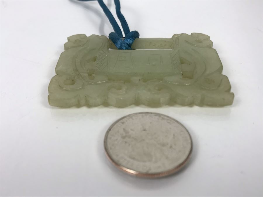 Vintage Carved Jade Jadeite Pendant Necklace From Former Miss Texas 2.38 X 1.75 [Photo 10]