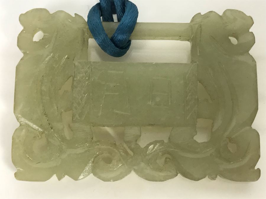 Vintage Carved Jade Jadeite Pendant Necklace From Former Miss Texas 2.38 X 1.75 [Photo 6]