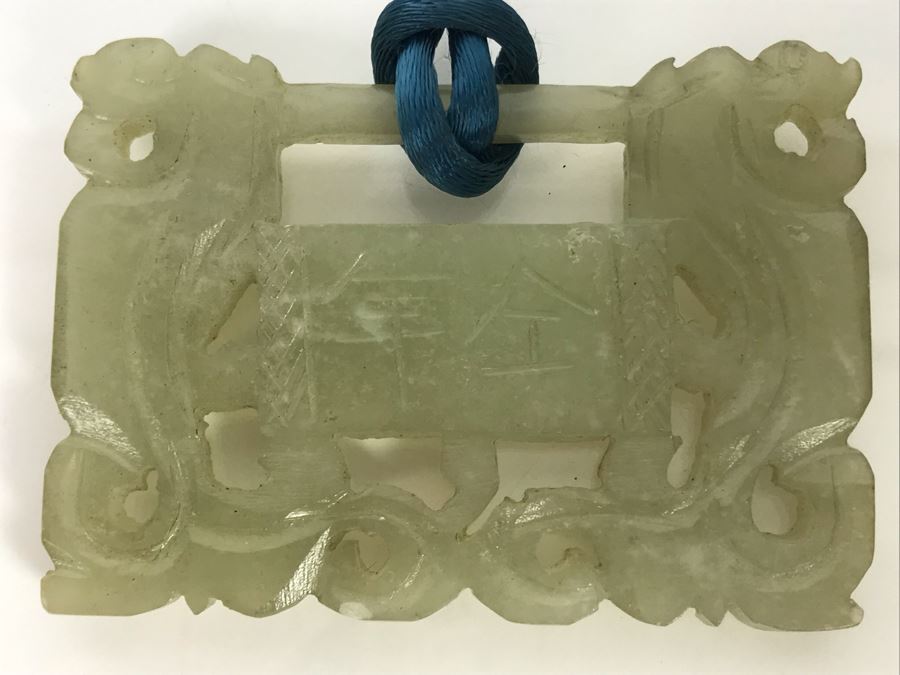 Vintage Carved Jade Jadeite Pendant Necklace From Former Miss Texas 2.38 X 1.75 [Photo 4]
