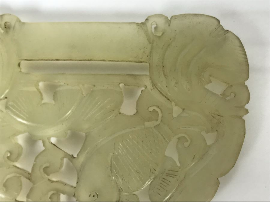 Vintage Carved Jade Jadeite Pendant From Former Miss Texas 3.6 X 2.75 [Photo 4]