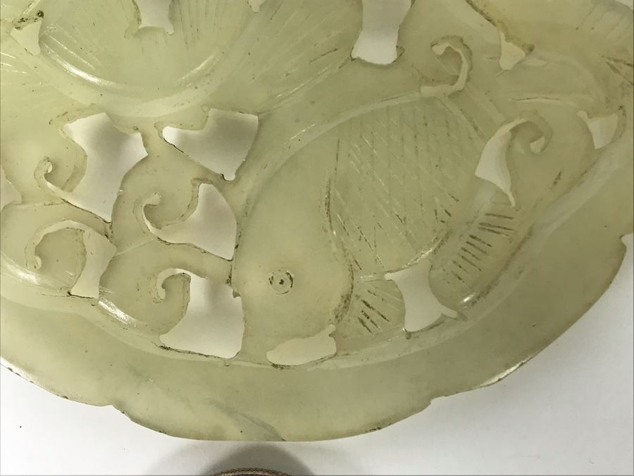 Vintage Carved Jade Jadeite Pendant From Former Miss Texas 3.6 X 2.75 [Photo 3]