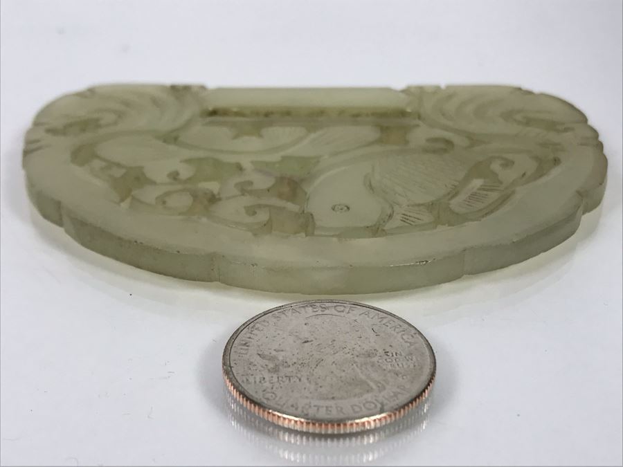 Vintage Carved Jade Jadeite Pendant From Former Miss Texas 3.6 X 2.75 [Photo 6]