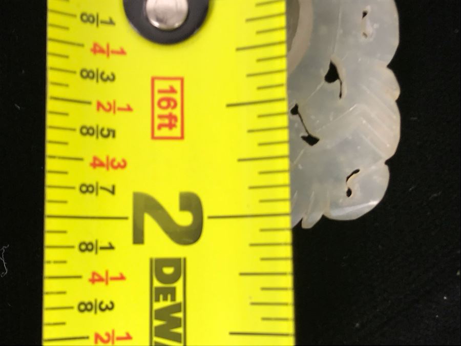 Vintage Carved Jade Jadeite Pendant From Former Miss Texas (Disc In Middle Spins) 1.6 X 2 [Photo 10]