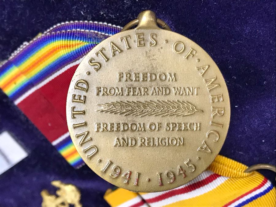 USN Captain Joseph J. Meyer Jr. USN Medals Presented For 32 Years Of Devoted Navy Service Displayed In Wooden Shadowbox Case With Sliding Glass Top 21 X 19 [Photo 20]