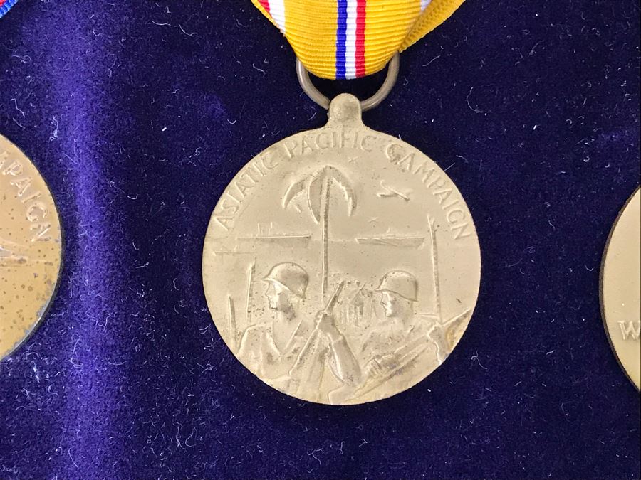 USN Captain Joseph J. Meyer Jr. USN Medals Presented For 32 Years Of Devoted Navy Service Displayed In Wooden Shadowbox Case With Sliding Glass Top 21 X 19 [Photo 17]