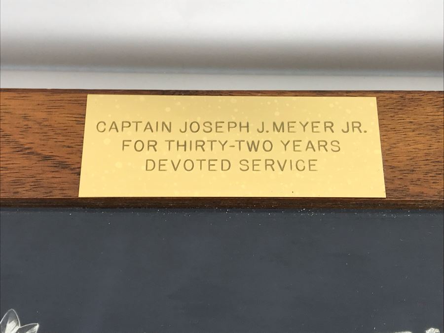 USN Captain Joseph J. Meyer Jr. USN Medals Presented For 32 Years Of Devoted Navy Service Displayed In Wooden Shadowbox Case With Sliding Glass Top 21 X 19 [Photo 6]