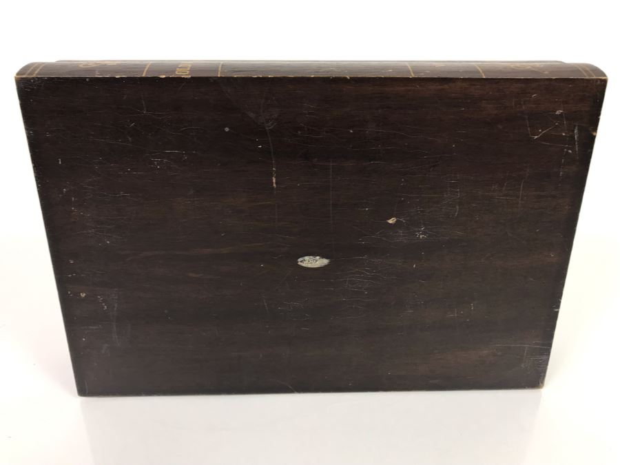 Vintage Wooden Old World Map Hinged Box For Men's Cufflinks Jewelry 11W X 7D X 2.5H (Jean Klafs Estate: JKE) [Photo 5]