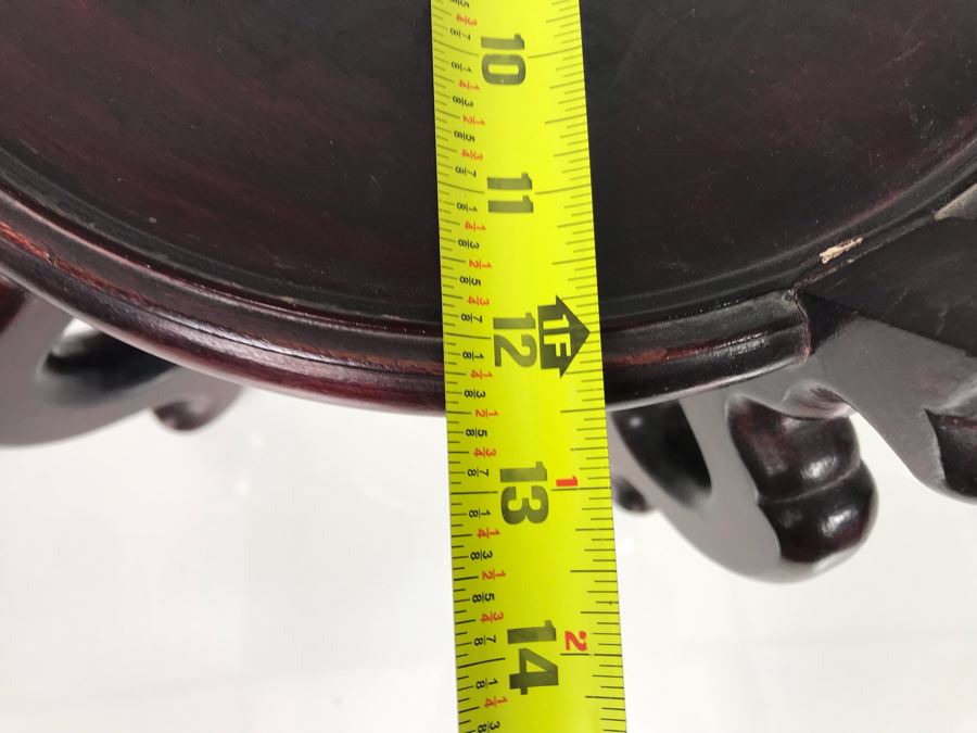 Rare Large Vintage Japanese Hand Painted Porcelain Sake Barrel Container Dispenser Jug 14W X 14H With Wooden Stand 11H X 13W (USNE) [Photo 29]