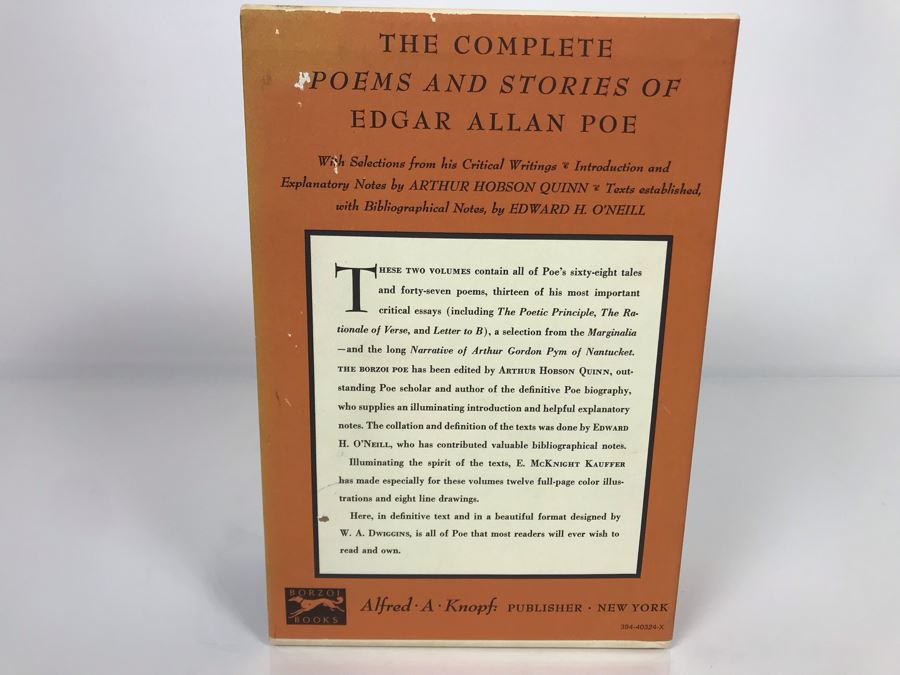 2 Book Set: The Borzoi Poe, The Complete Poems And Stories Of Edgar Allan Poe (USNE) [Photo 4]