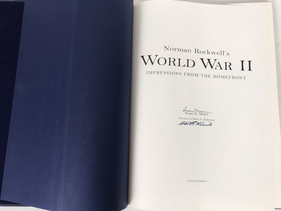 Signed Book: Norman Rockwell World War II: Impressions From The Home Front Signed By Susan E. Meyer And Robert F. McDermott 11.5 X 16 (USNE) [Photo 4]
