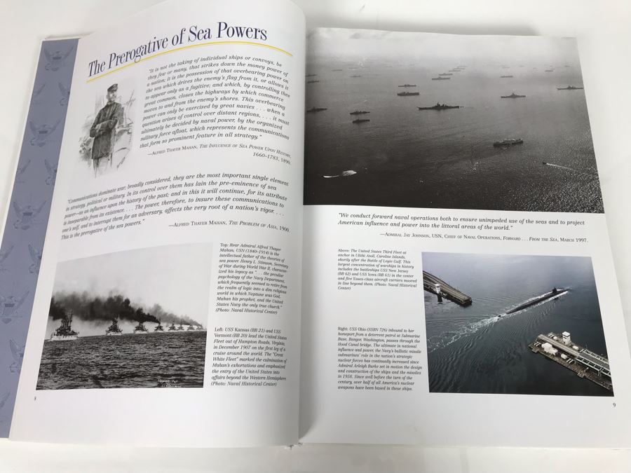 The Navy Coffee Table Book From The Naval Historical Foundation With Metal Plaque On Front Cover Beaux Arts Editions 11 X 14.5 (USNE) [Photo 10]