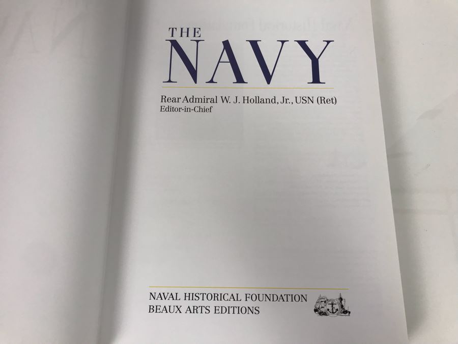 The Navy Coffee Table Book From The Naval Historical Foundation With Metal Plaque On Front Cover Beaux Arts Editions 11 X 14.5 (USNE) [Photo 6]