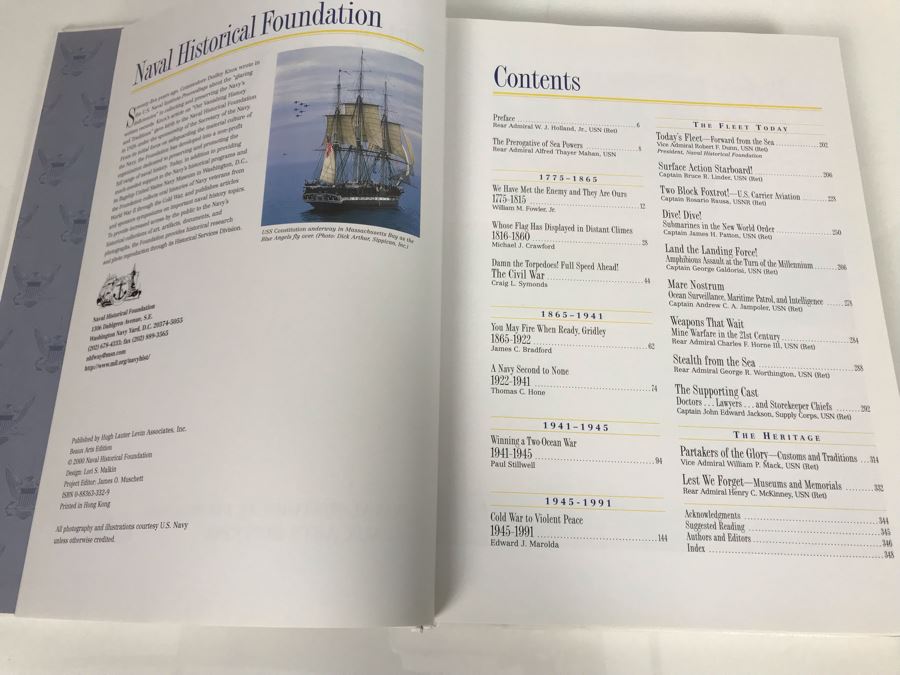 The Navy Coffee Table Book From The Naval Historical Foundation With Metal Plaque On Front Cover Beaux Arts Editions 11 X 14.5 (USNE) [Photo 7]