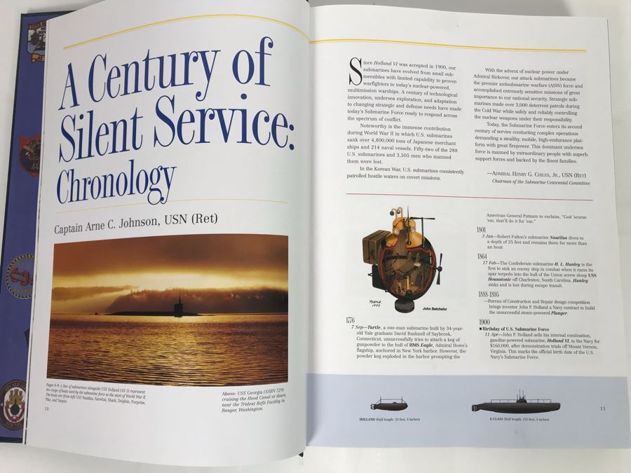 Large Coffee Table Book: United States Submarines By Naval Submarine League With Metal Plaque On Front Cover 10.5 X 14.5 (USNE) [Photo 13]