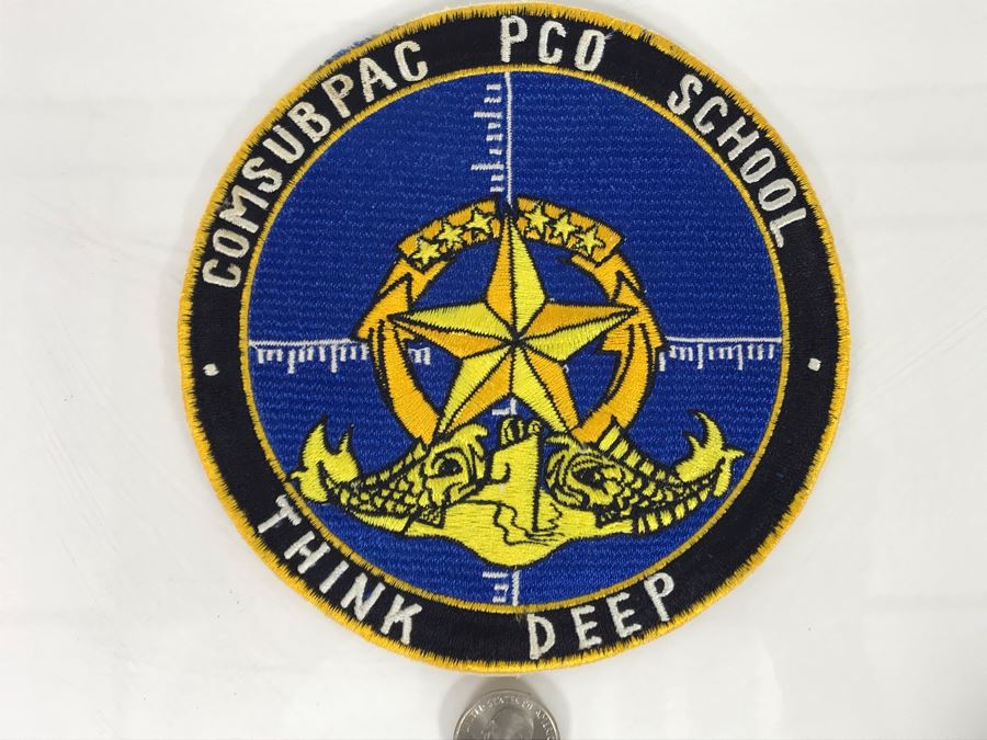 Rare Vintage USN Comsubpac PCO School Think Deep Submarine Patch 6'R (USNE)