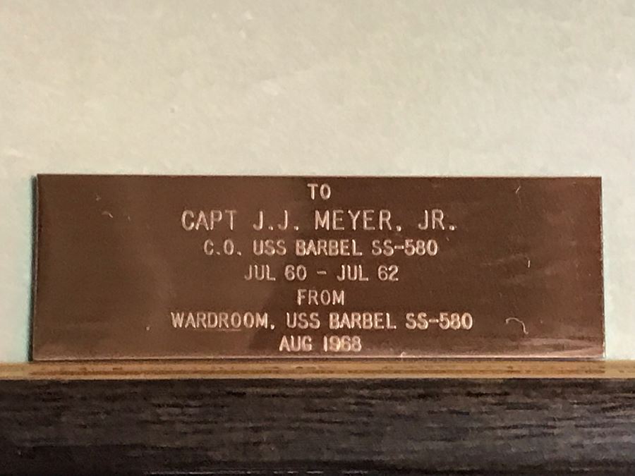 Vintage Framed USN Submarine USS Barbel SS-580 B&W Photograph Presented To Commanding Officer Captain J.J. Meyer, Jr. July 1960 - July 1962 17 X 21 [Photo 5]