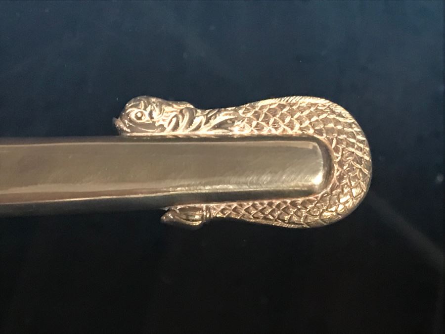 Framed U.S. Navy Captain Joseph J. Meyer Jr.'s Ceremonial Sword And Scabbard Circa 1953 Commanding Officer Of Submarine USS Barbel In Modern Shadowbox Frame With Gilt Trim 41W X 13H X 4.5D [Photo 12]