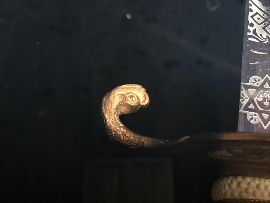 Framed U.S. Navy Captain Joseph J. Meyer Jr.'s Ceremonial Sword And Scabbard Circa 1953 Commanding Officer Of Submarine USS Barbel In Modern Shadowbox Frame With Gilt Trim 41W X 13H X 4.5D [Photo 9]