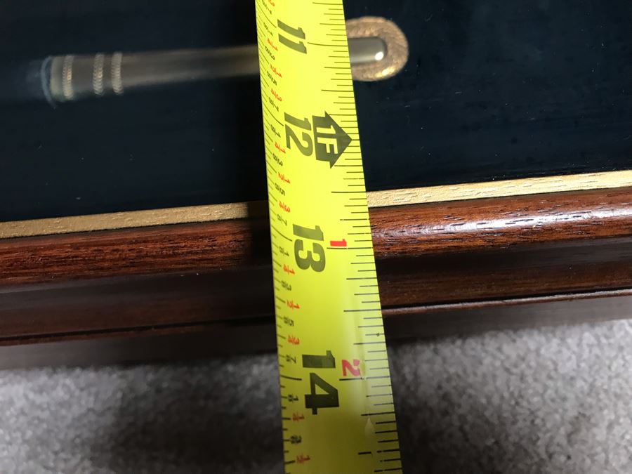 Framed U.S. Navy Captain Joseph J. Meyer Jr.'s Ceremonial Sword And Scabbard Circa 1953 Commanding Officer Of Submarine USS Barbel In Modern Shadowbox Frame With Gilt Trim 41W X 13H X 4.5D [Photo 24]