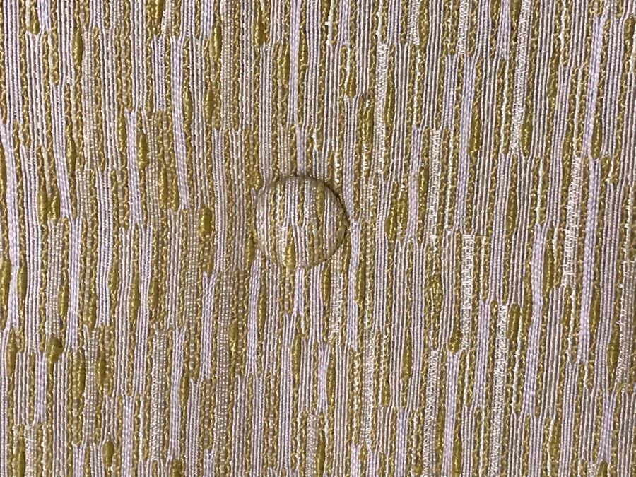 Newly Reupholstered Mid-Century Modern Tufted Armchair With Yellowish Gold Fabric (USNE) [Photo 8]