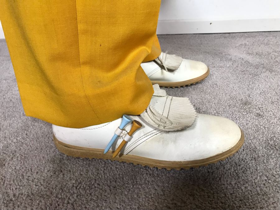 Custom Made Golfer Novelty Side Table Cocktail Table With Brass Plaque 'Capt Joe Meyer From Nickie Braidman & The WPC Unit 1993' 30W X 18D X 20H [Photo 7]